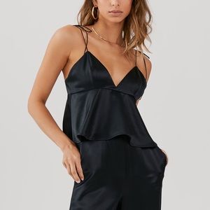 Something Navy Silky Cami - Black
